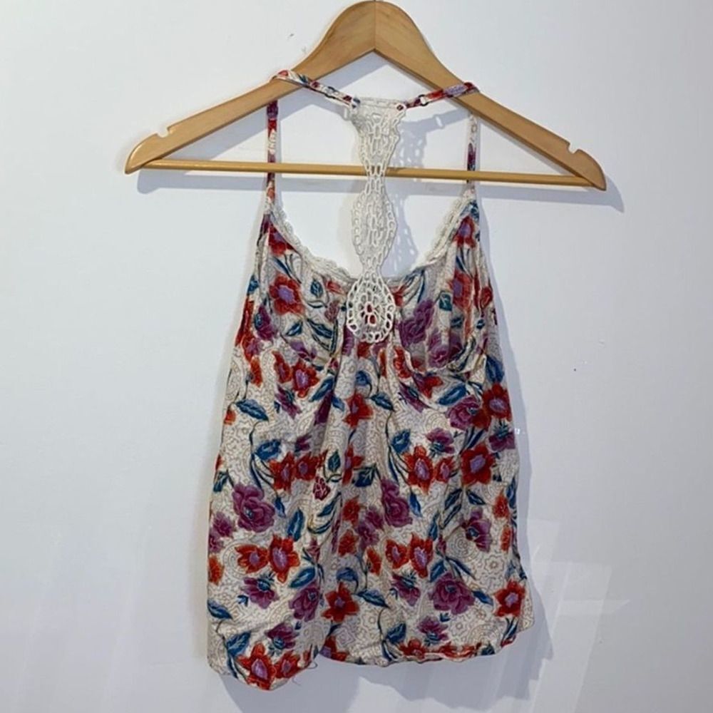 Hollister Embroidery Floral Tank Top XS